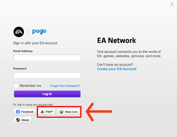 How to link ps4 account to ea