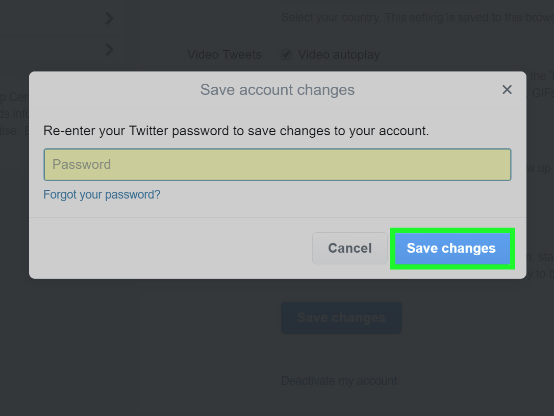 How to remove name on twitter account