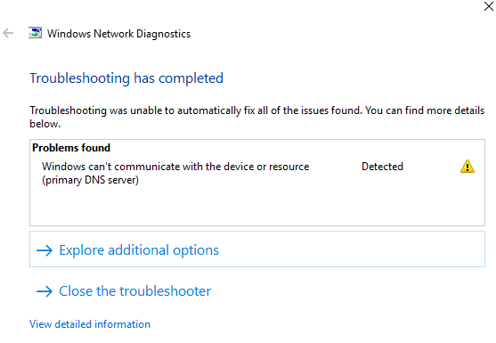 windows can't communicate with device or resource