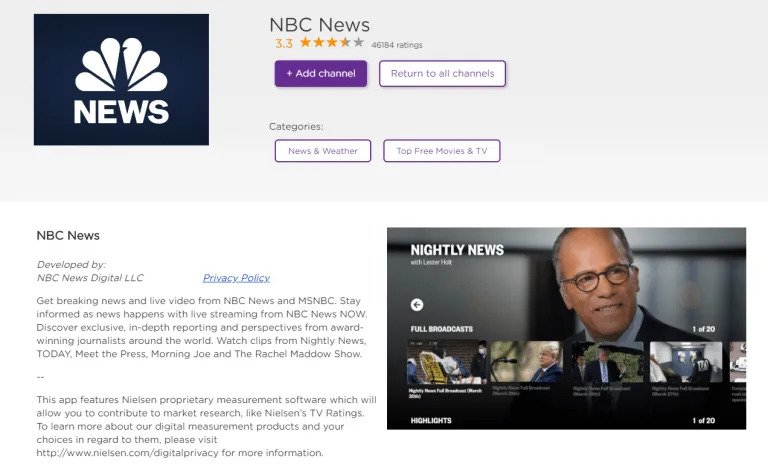 how to watch msnbc on roku without cable