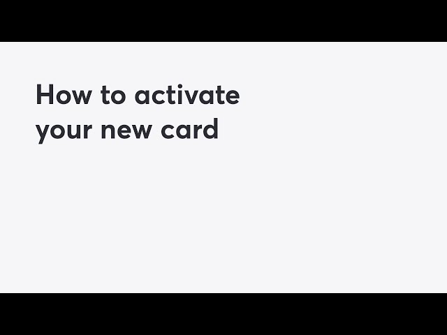 how do i activate my new mastercard