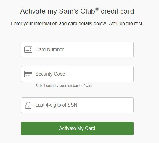 samsclubcredit.com activate