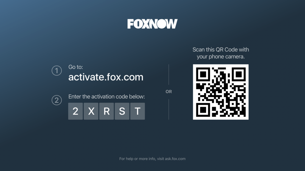 Activate Fox Now At code