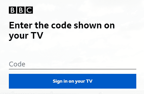 bbc.com/account/tv enter code number