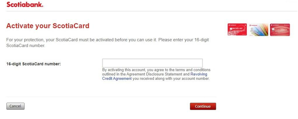 how to activate my scotiabank credit card