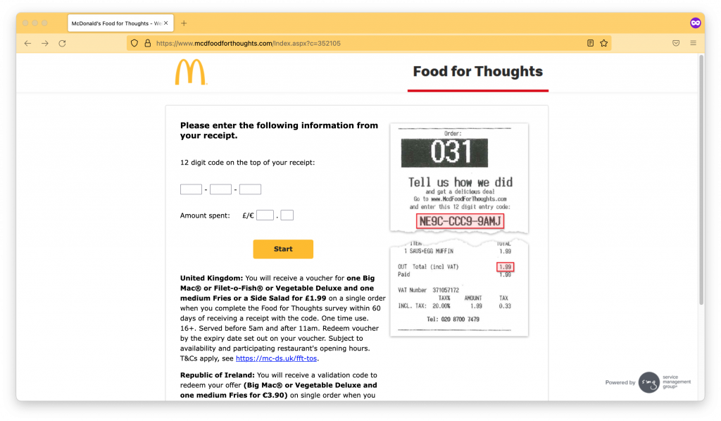 www.mcdfoodforthoughts.com 12 digit code